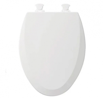 Bemis Elongated Enameled Wood Toilet Seat White Removes for Cleaning